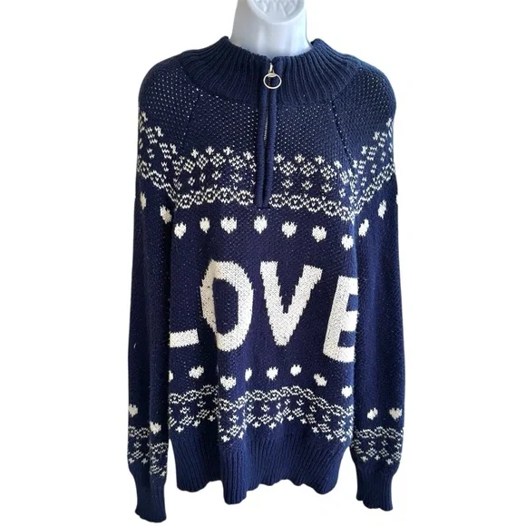 Aerie Navy LOVE Sweater - Picture 3 of 10